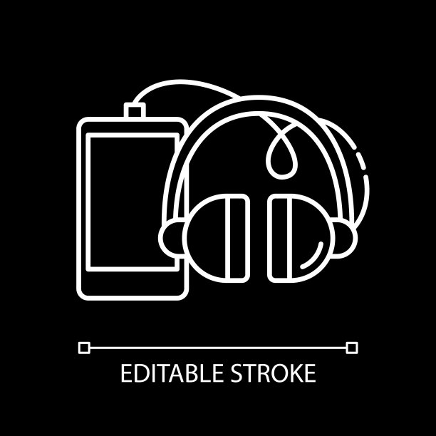 手机及配件的白色线性图标为黑色图片下载