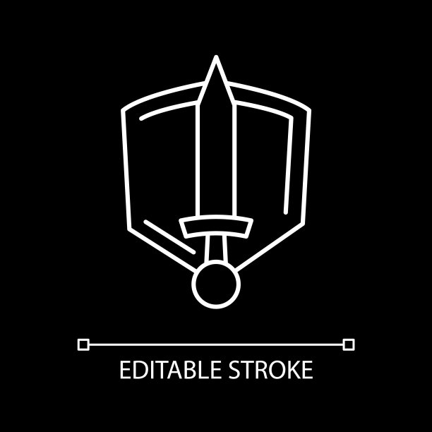 历史史诗白色线性图标为黑暗主题图片下载