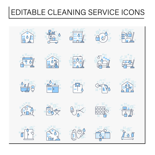 清洁服务线路图标设置图片下载