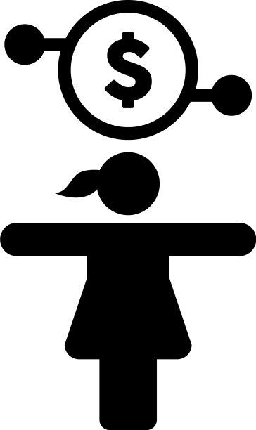 数字美元货币图标符号为女性图片下载