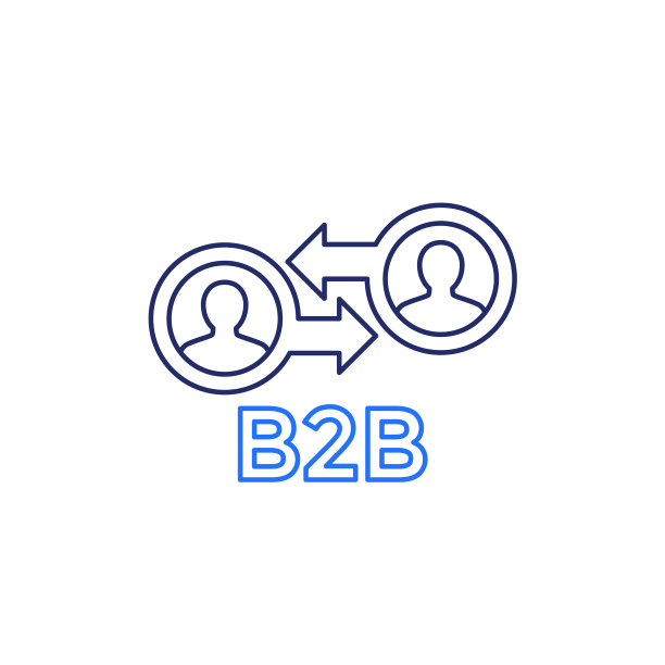 白色背景上的B2B营销线性图标图片下载
