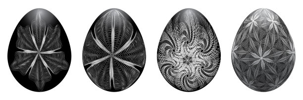 孤立的复活节彩蛋在白色背景设置图片下载