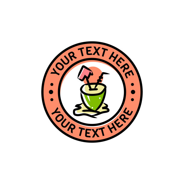 圆形夏季户外徽章设计上的白色图片下载