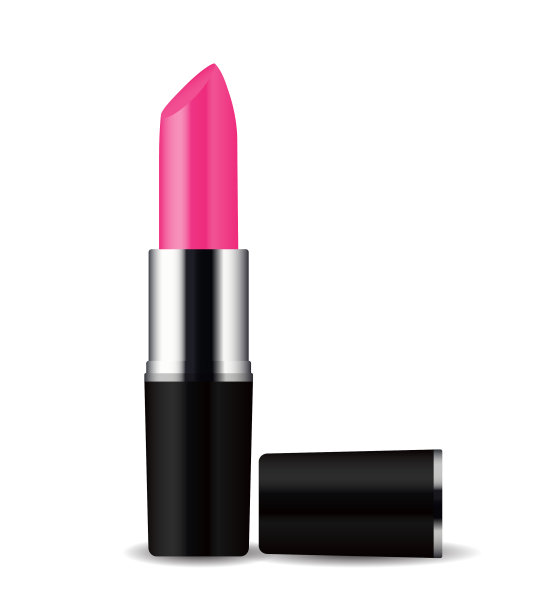 逼真的3d粉色口红图标孤立在白色图片下载