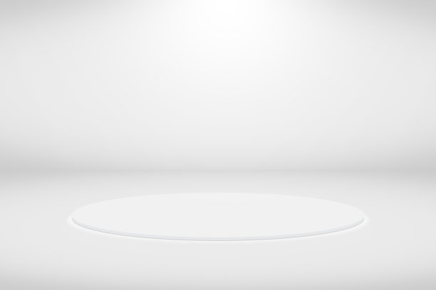 白色背景上的空白简单的白色讲台。插图。最小的概念。图片下载