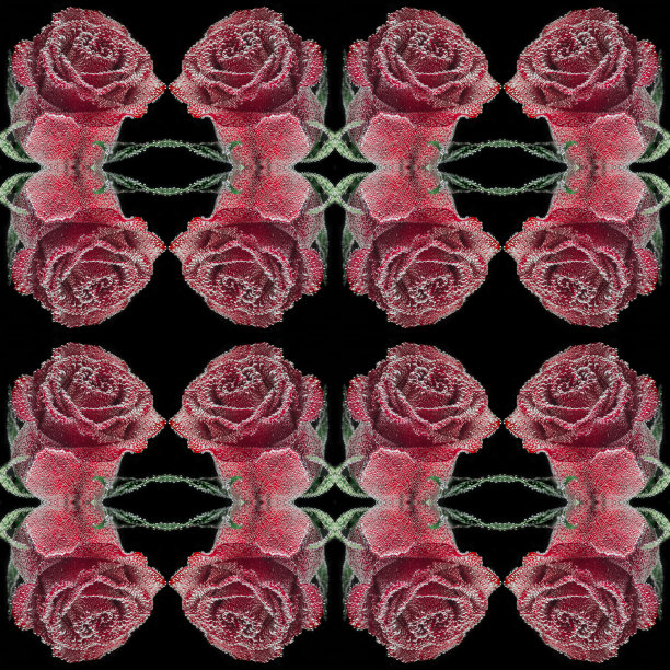 无缝花图案上的黑色方形背景图片下载