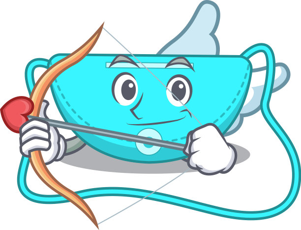 吊带袋在甜蜜浪漫的丘比特卡通画图片下载