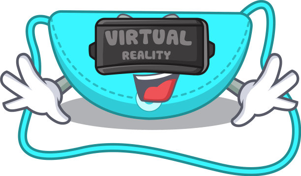 采用现代虚拟卡通形象的吊带袋图片下载