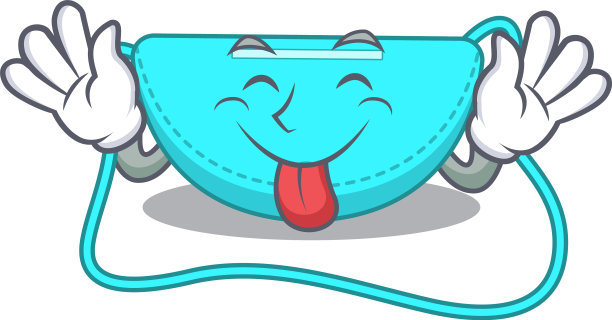 滑稽的吊袋卡通设计与舌头图片下载