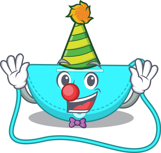 笑脸小丑吊袋卡通人物设计图片下载