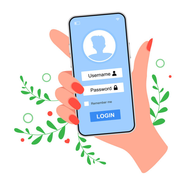 在线注册概念用户登录手机图片下载