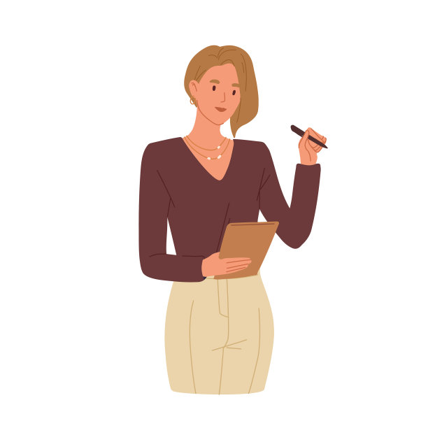 年轻微笑的女人做笔记秘书图片下载