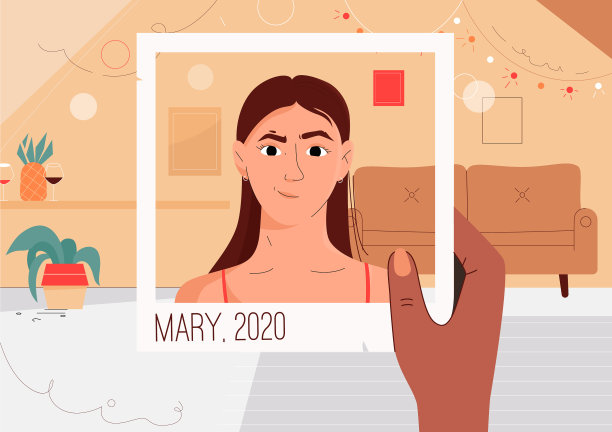 手握相框与肖像图片下载