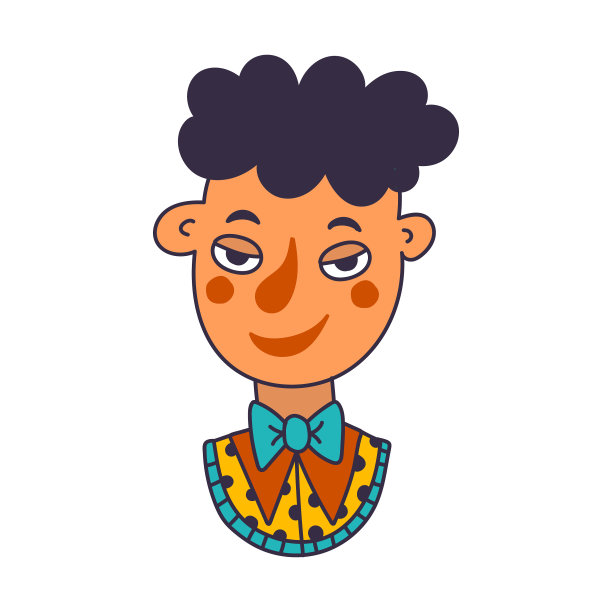 男孩滑稽涂鸦脸可爱的性格图片下载