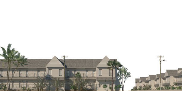 城市景观3d插图孤立在白色背景图片下载