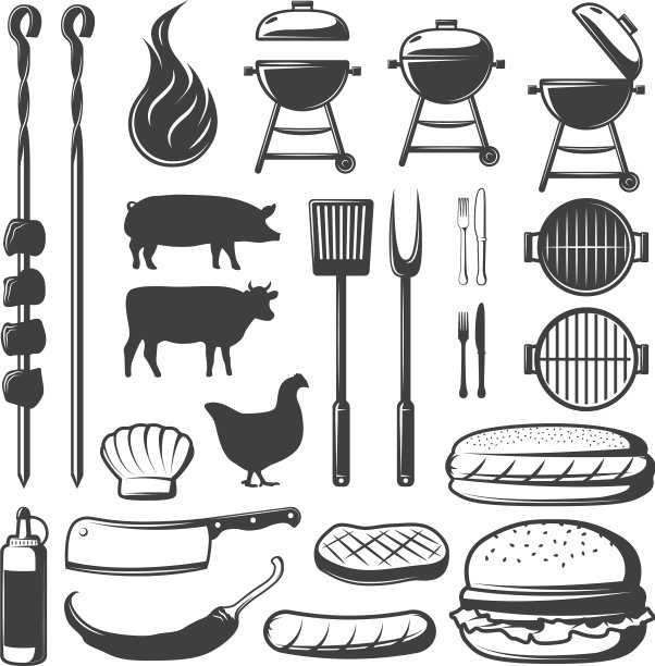 BBQ装饰图标集图片下载