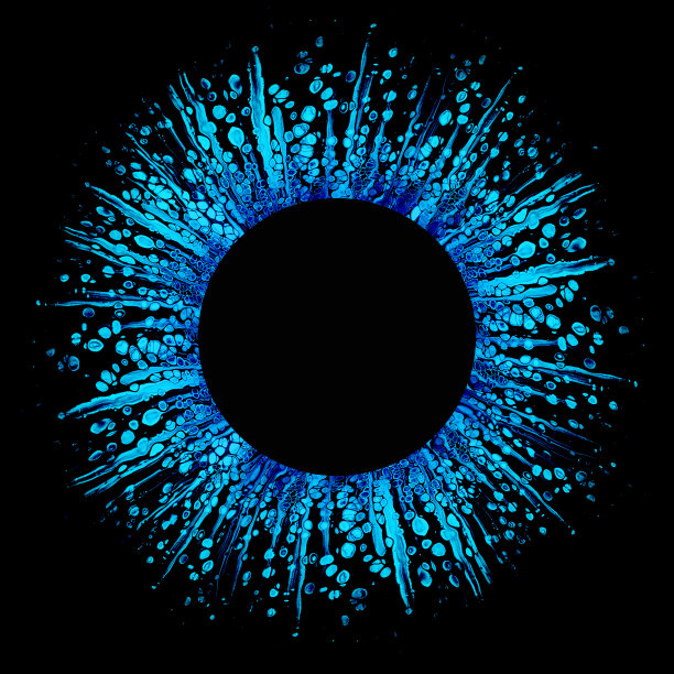 蓝色丙烯酸圆形飞溅图片下载