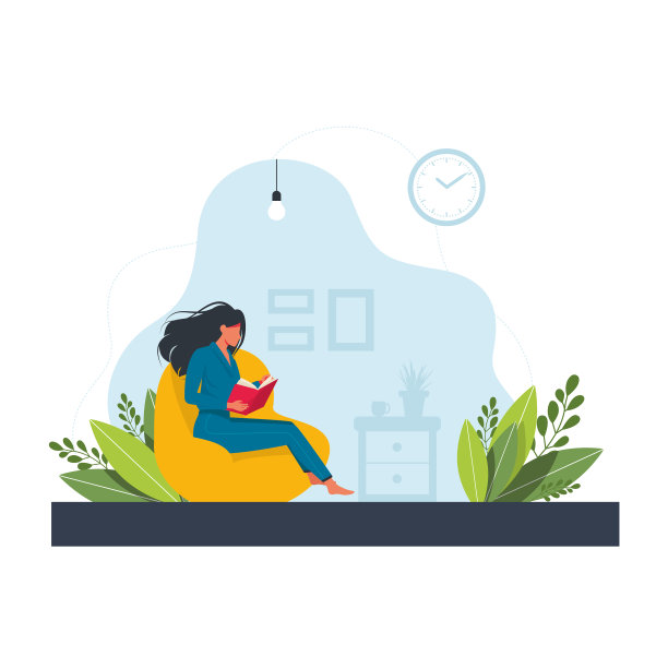 一个女人在看一本关于折页阅读器的书图片下载