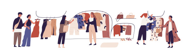 人们在时装店买衣服快乐的女人图片下载