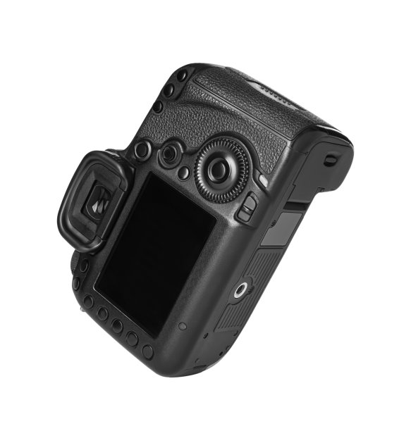 现代数码相机孤立在白色上。摄影设备图片下载