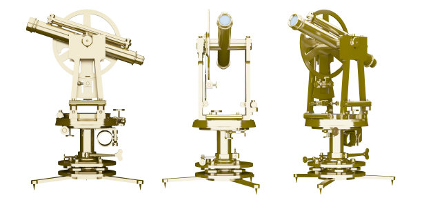 蒸汽朋克望远镜孤立在白色上图片下载
