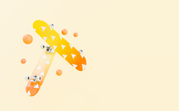 滑板设计浮动与球体图片下载