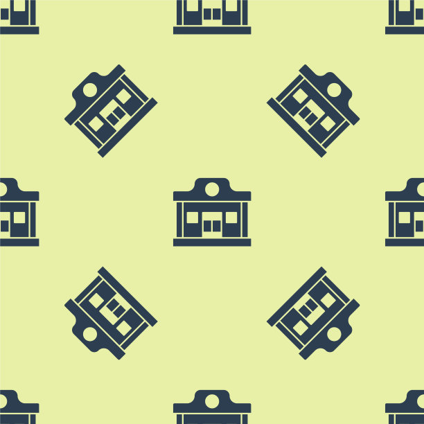 蓝色狂野西部沙龙图标孤立无缝图片下载