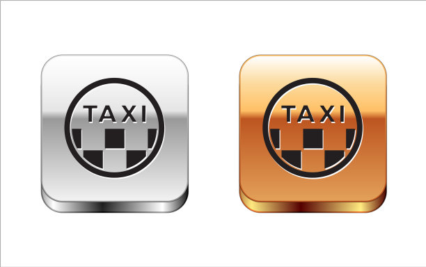 黑色出租车旋转孤立在白色上图片下载