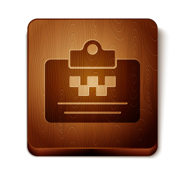 棕色出租车驾驶证图标孤立在白色上图片下载