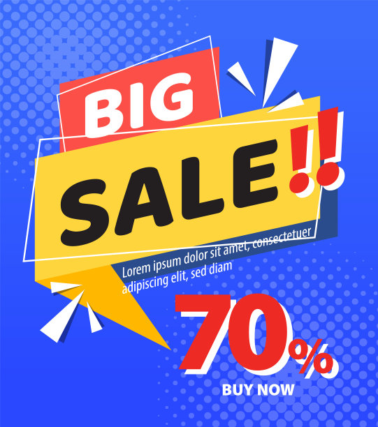 销售横幅模板广告现代背景与标志矢量插图04图片下载