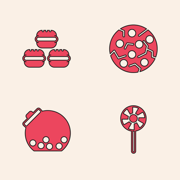 设置棒棒糖马卡龙饼干或饼干图片下载