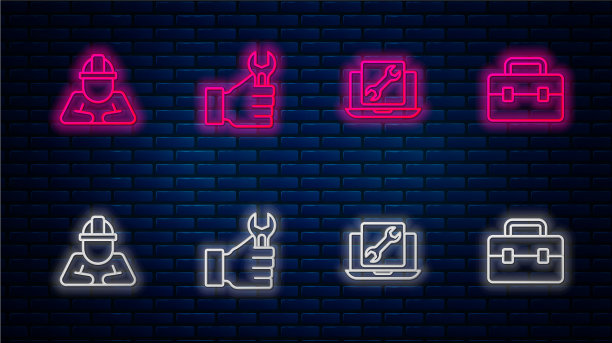 设置线扳手笔记本电脑服务建设者图片下载