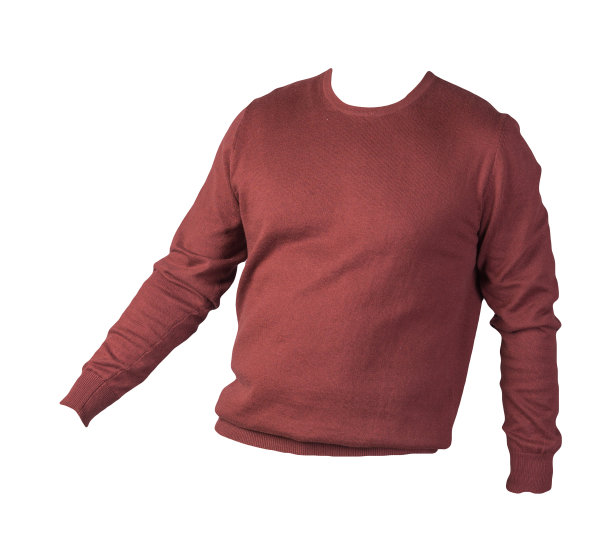 白色背景上有拉链的针织毛衣。领口以下的男士毛衣。图片下载