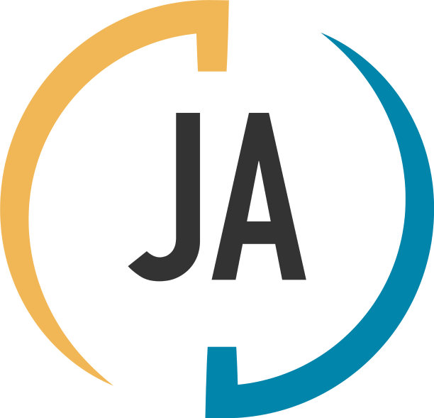 首字母ja swoosh设计标志概念图片下载