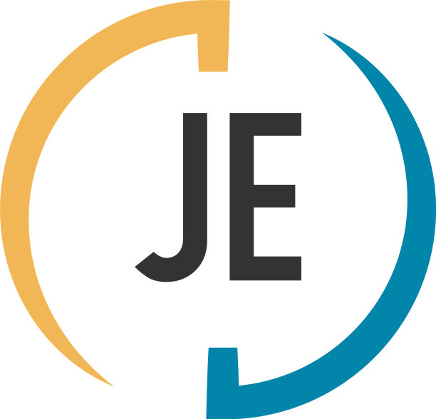 首字母je swoosh设计标志概念图片下载