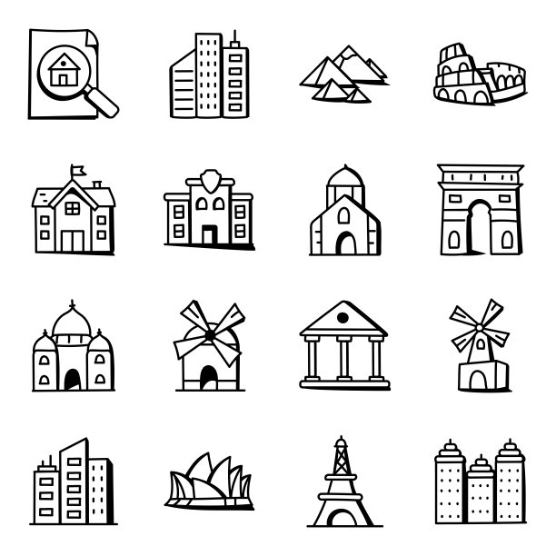 包纪念碑涂鸦图标图片下载