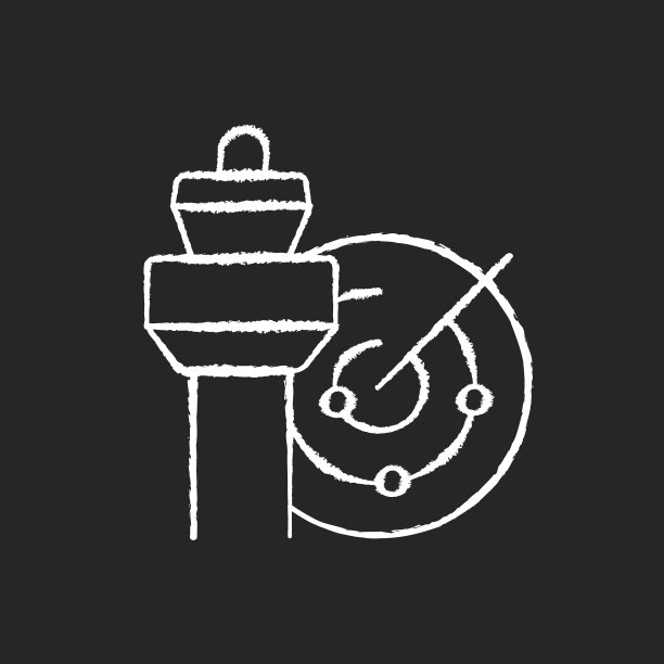 空中交通管制粉笔白色的图标在黑色图片下载