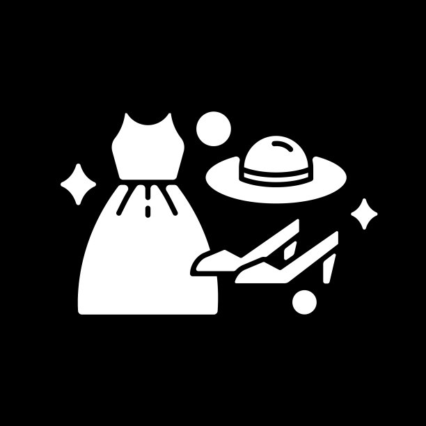 女性时尚暗色模式字形图标图片下载