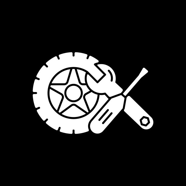 汽车零件暗模式字形图标图片下载