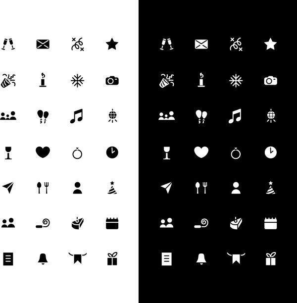 假日事件字形图标设置为夜晚和白天图片下载