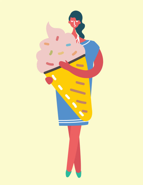 小女孩在吃冰淇淋图片下载