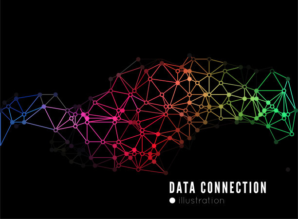 抽象的网络连接。矢量技术背景图片下载