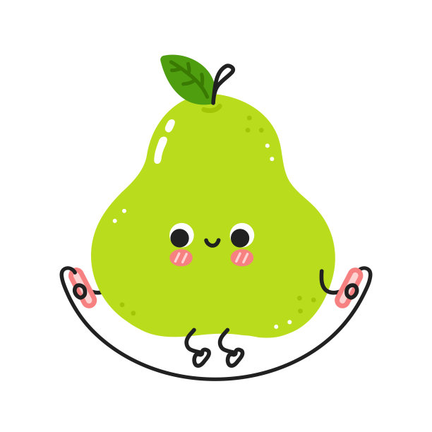 可爱有趣的绿梨做体操用跳绳图片下载