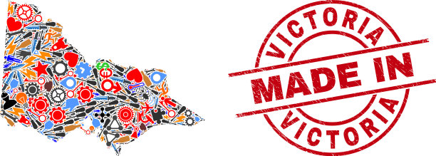 工程马赛克澳大利亚维多利亚地图和图片下载