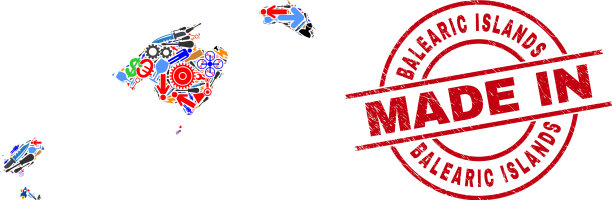 科学马赛克巴利阿里群岛地图和制作图片下载