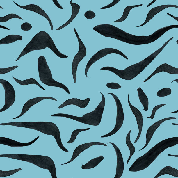 斑马条纹水彩蓝色无缝图案图片下载