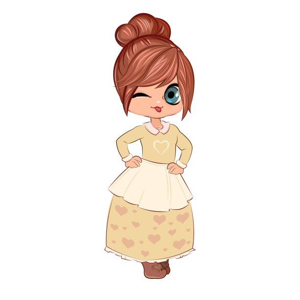 穿着漂亮裙子的小女孩。调情。漂亮时尚的孩子。白色背景上的孤立物体。矢量图图片下载