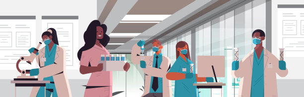 科学家在试管中研究DNA研究团队在实验室进行DNA测试基因工程的实验图片下载