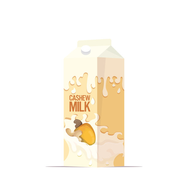 素食腰果植物为基础的牛奶在纸包装盒有机牛奶无天然生纯素食牛奶健康牛奶饮料替代孤立图片下载