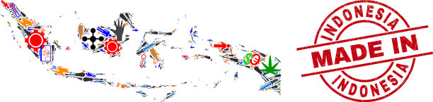 工业马赛克印尼地图和制作图片下载